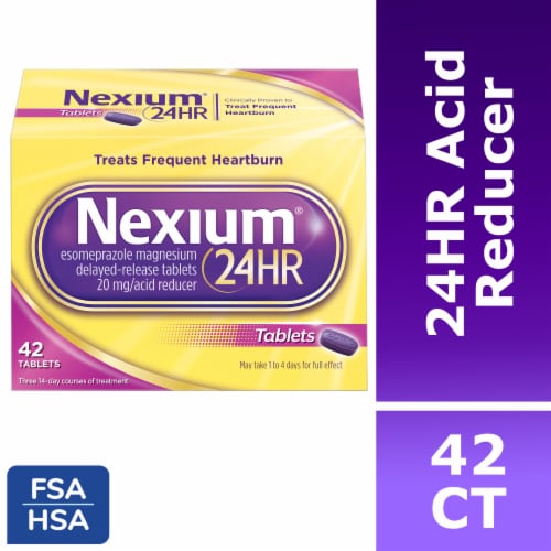 Nexium Twenty Four HR Acid Reducer Heartburn Relief Tablets Perspective: front