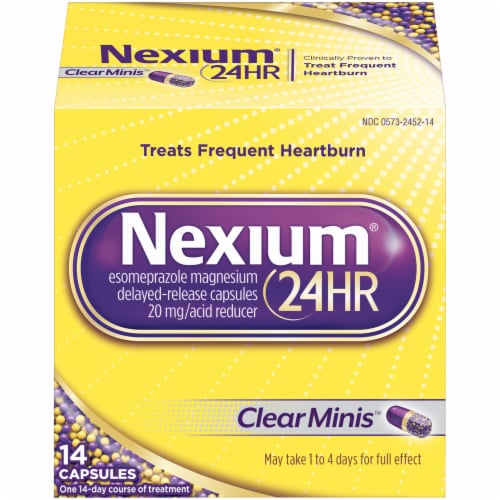 Nexium Twenty Four HR ClearMinis Acid Reducer Heartburn Relief Delayed Release Capsules Perspective: front