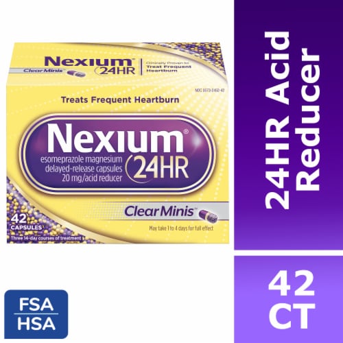 Nexium 24HR ClearMinis Acid Reducer Heartburn Relief Delayed Release Capsules Perspective: front