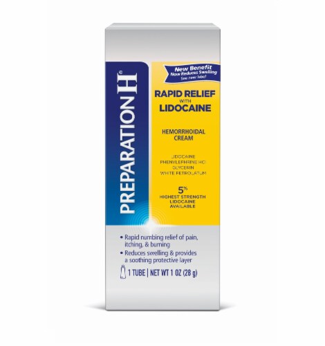Preparation H Rapid Relief with Lidocaine Hemorrhoid Cream Perspective: front