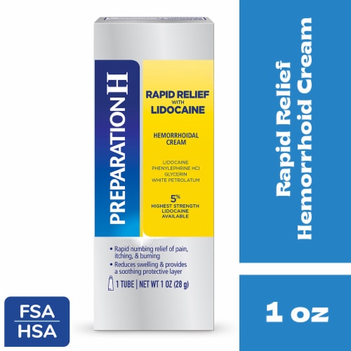 Preparation H Rapid Relief Hemorrhoid Cream with Lidocaine Perspective: front