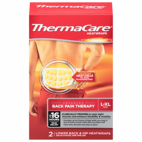 ThermaCare® Advanced Back Pain Therapy Large/Extra Large Lower Back and Hip HeatWraps Perspective: front