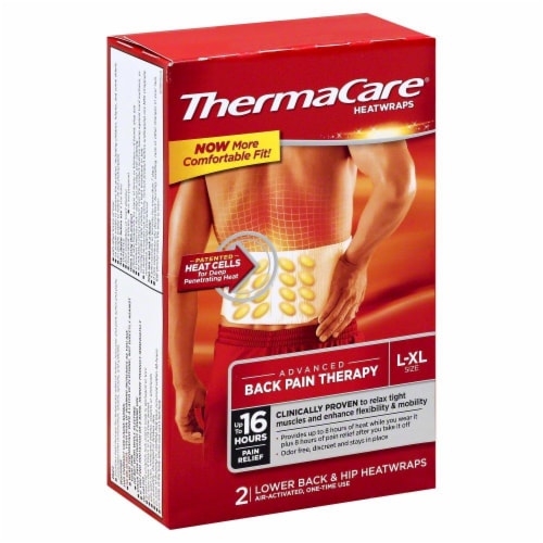 ThermaCare L/XL Lower Back & Hip Heatwraps Perspective: front