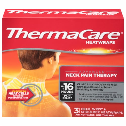 ThermaCare Neck Pain Therapy, Wrist & Shoulder Pain Relief Heat Wraps - 3  ct