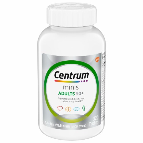 Centrum Minis Silver Multivitamin Adults Fifty Plus Multimineral Supplement Perspective: front