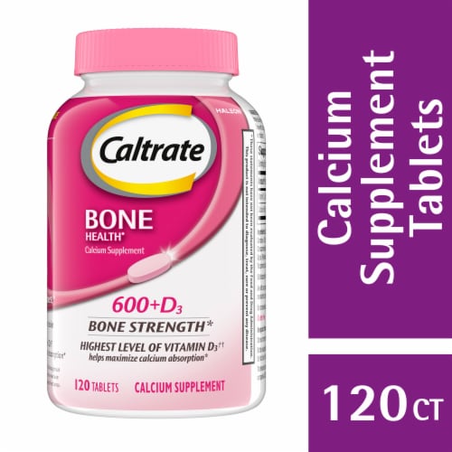 Caltrate 600+D3 Calcium and Vitamin D Supplement Tablets Perspective: front