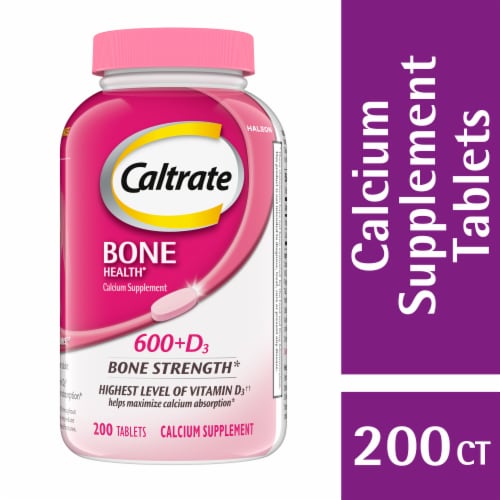 Caltrate 600+D3 Calcium and Vitamin D Supplement Tablets Perspective: front