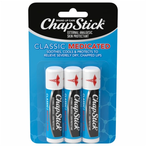 ChapStick Classic Medicated Lip Balm Tube with Camphor & Menthol Perspective: front