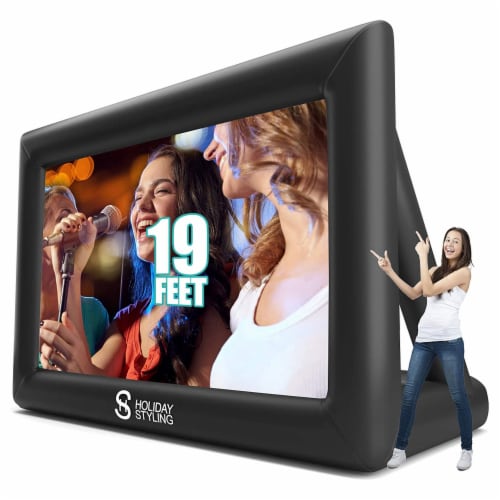 Holiday Styling 19 Foot Giant Movie Theater Inflatable Outdoor Projector Screen Perspective: front