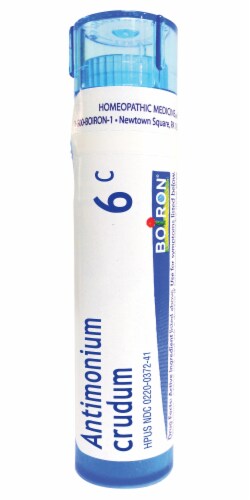 Boiron Indigestion Antimonium Crudum 6 C Perspective: front