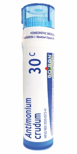Boiron Antimonium Crudum 30 C Pellets Perspective: front