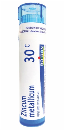 Boiron Zincum Metallicum 30c Homeopathic Medicine Perspective: front