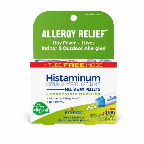Boiron Histaminum 30C Allergy Relief Quick-Dissolving Pellets Perspective: front