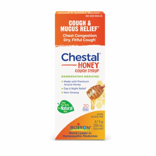 Boiron® Chestal® Honey Cough Syrup Perspective: front