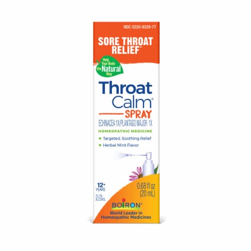 Boiron® Throat Calm® Homeopathic Sore Throat Spray Perspective: front