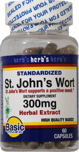 Basic St. John's Wort Extract Capsules 300mg Perspective: front