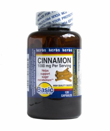 Basic Cinnamon Capsules 1000mg Perspective: front