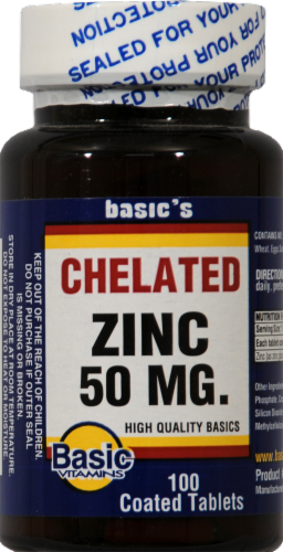 Basic Chelated Zinc Tablets 50mg Perspective: front