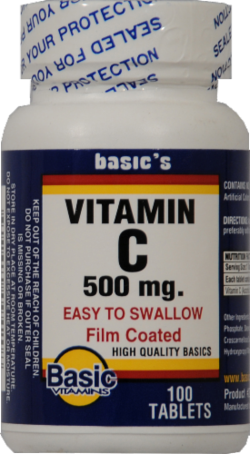 Basic Vitamin C Tablets 500mg Perspective: front