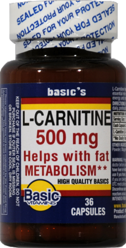 Basic L-Carnitine Capsules 500mg Perspective: front