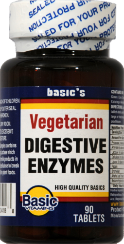 Basic Vegetarian Digestive Enzymes Tablets Perspective: front