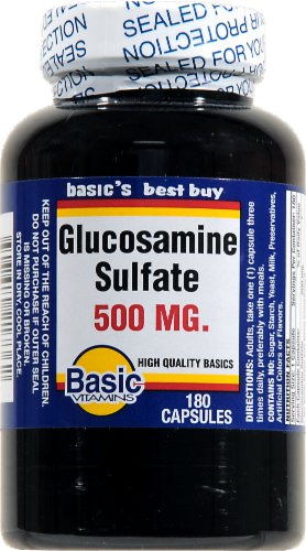 Basic Glucosamine Sulfate Capsules 500mg Perspective: front