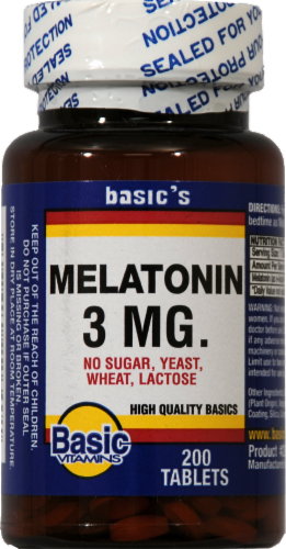 Basic Melatonin Tablets 3mg Perspective: front