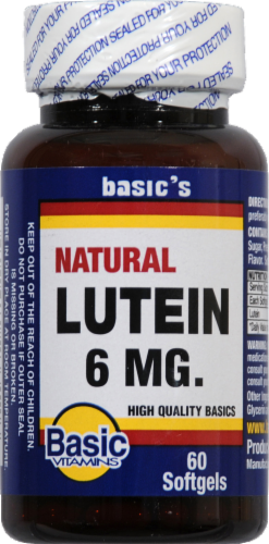 Basic Natural Lutein Softgels 6mg Perspective: front