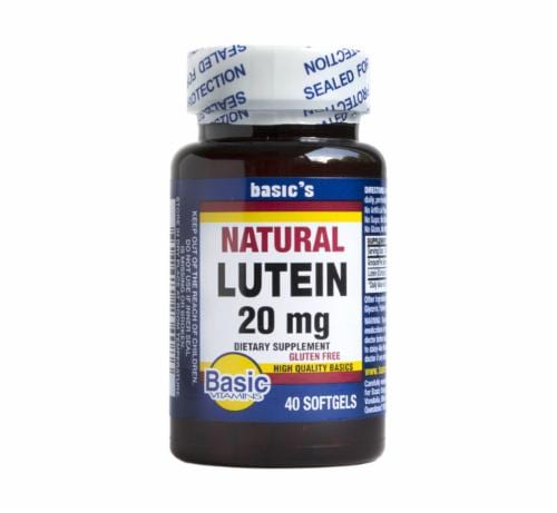 Basic Natural Lutein Softgels 20mg Perspective: front