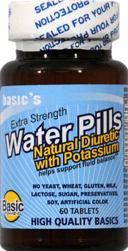 Basic Extra Strength Water Pills with Potassium Tablets Perspective: front
