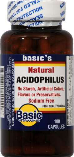 Basic Natural Acidophilus Capsules Perspective: front