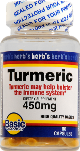 Basic Turmeric Capsules 450mg Perspective: front