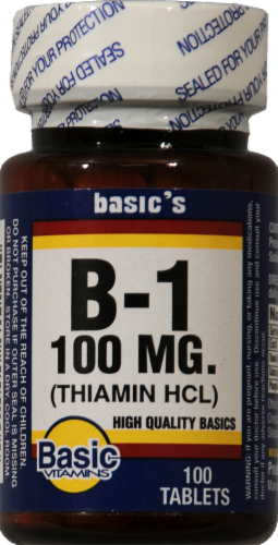 Basic Vitamin B-1 Tablets 100mg Perspective: front