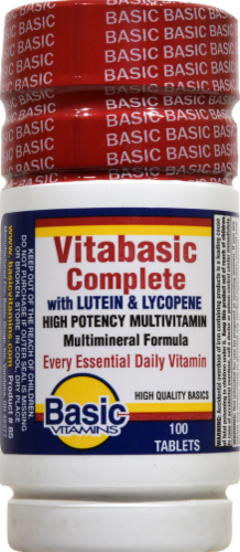 Basic Vitabasic Complete Multi-Vitamin & Multi-Mineral Formula Tablets Perspective: front