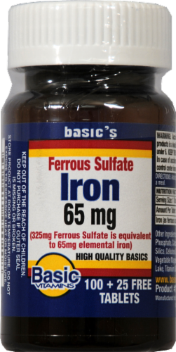 Basic Iron Tablets 65mg Perspective: front