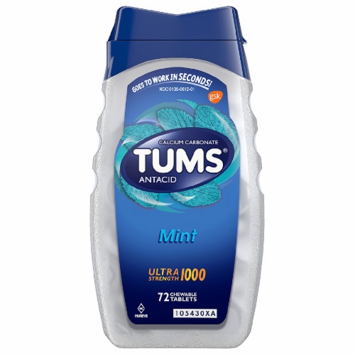 Tums Ultra Strength 1000 Mint Chewable Antacid Tablets Perspective: front