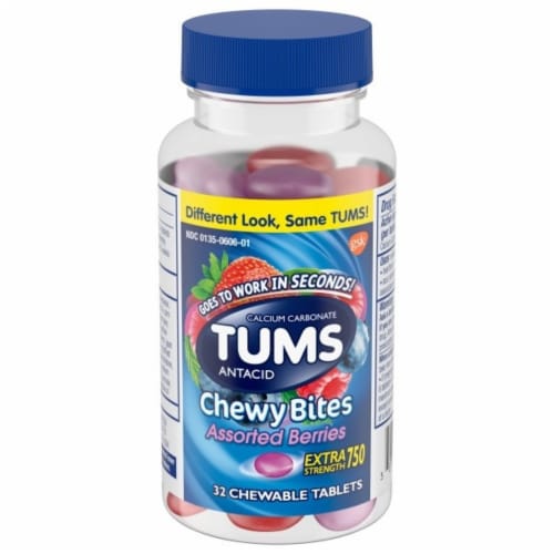 Tums Assorted Berries Extra Strength Chewy Bites Antacid Perspective: front