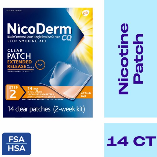 NicoDerm CQ Step Two Nicotine Patches Perspective: front