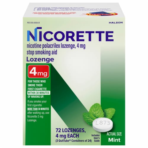 Nicorette® Mint Nicotine Lozenges Perspective: front