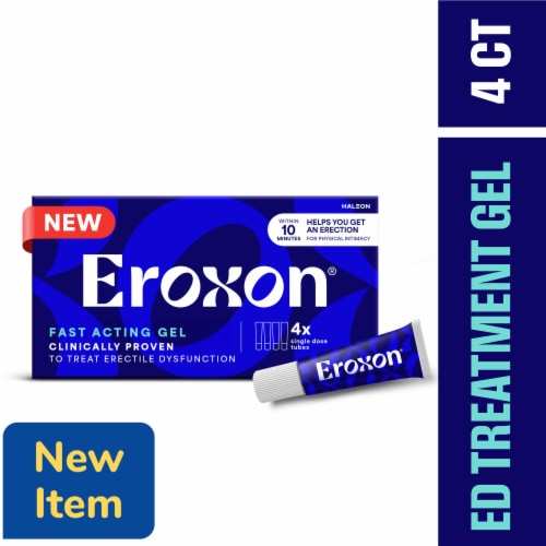 Eroxon Erectile Dysfunction Treatment Gel, 4 Single Use Tubes Perspective: front