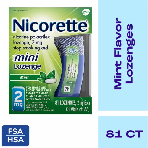 Nicorette® Mint Nicotine Mini Lozenges Perspective: front