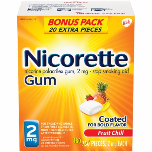 Nicorette Fruit Chill Nicotine Gum 2mg Perspective: front