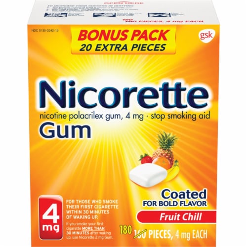 Nicorette® Fruit Chill Nicotine Gum 4mg Bonus Pack Perspective: front