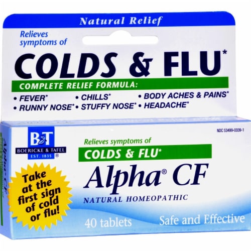 Boericke & Tafel Alpha CF Cold & Flu Tablets Perspective: front