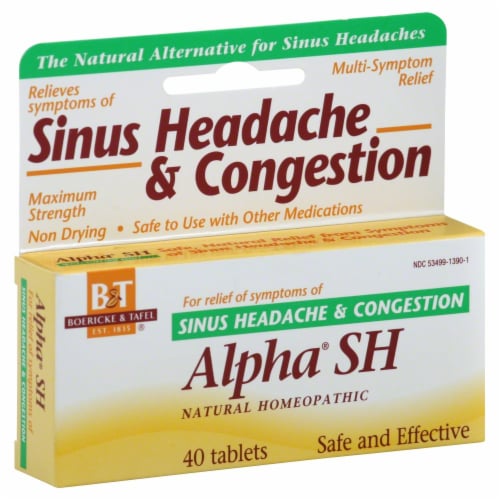 Boericke & Tafel Alpha SH Sinus Headache & Congestion Tablets Perspective: front