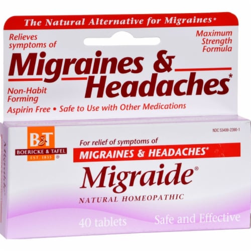 Boericke & Tafel Migraide Relief of Migraines & Headaches Symptoms Perspective: front