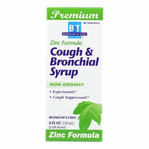 Boericke and Tafel - Cough and Bronchitis Syrup with Zinc - 4 oz. Perspective: front