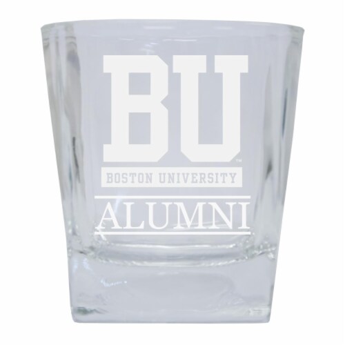 R & R Imports GLTB-C-BU20 ALUM Boston Terriers 8 oz Etched Alumni Glass Tumbler Perspective: front