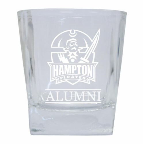 R & R Imports GLTB-C-HAMP20 ALUM Hampton University 8 oz Etched Alumni Glass Tumbler Perspective: front