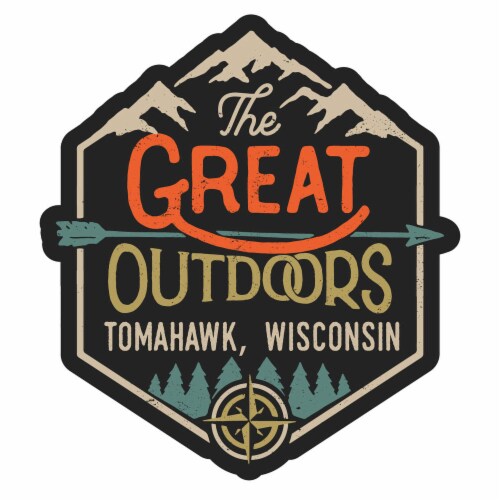 Tomahawk Wisconsin Souvenir Decorative Stickers (Choose theme and size) Single Unit 2-Inch Perspective: front